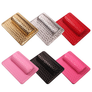 Vente chaude Imperméable <span class=keywords><strong>Rouge</strong></span> PU Coussin Poignet Coussin Accoudoir Avec Tapis Nail Art Coussin Main Oreiller pour Manucure - Product Image 2