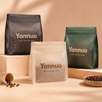 Bolsas de Plástico Personalizadas para Granos de Café, Mate, Esmeriladas, Transparentes, con Fondo Plano, Translúcidas, de 250G, con Válvula y Cierre