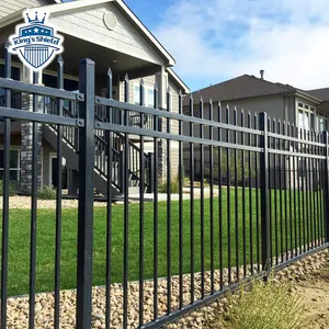 New design decorative backyard front courtyard aluminium metal picket yard fence garden customized black color fence