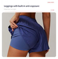 XW-TZ4001 Ensemble de sport pour femme, short taille haute, anti-transpiration et anti-exposition, avec poches, pour la course, le yoga et la gym