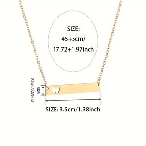 Collana con ciondolo a farfalla cava personalizzabile in acciaio inossidabile, incisione su misura, non si ossida, design semplice e fresco, bestseller - Product Image 5
