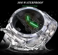 Winner GMT1165 Montre Mécanique Design Transparent Automatique Squelette Bracelet en Acier Inoxydable Montre-Bracelet Homme