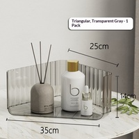 Boîte de rangement de bureau en PET, boîte de rangement de bureau d'angle, étagère transparente pour cosmétiques, boîte de rangement empilable pour articles divers