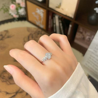 Bague de fiançailles solitaire polyvalente en or blanc 18 carats plaqué, avec grand diamant de laboratoire de 1 carat, pour femme, collection Amour Éternel