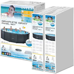 Ensemble de <span class=keywords><strong>piscine</strong></span> <span class=keywords><strong>INTEX</strong></span> 26384 2025, 477 cm x 124 cm, gris graphite, panneau - Product Image 5
