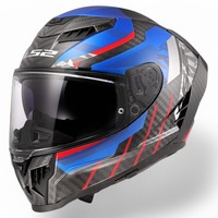 Casque intégral Ls2 FF807 Dragon Carbon Bleu Noir Rouge S Casque de moto
