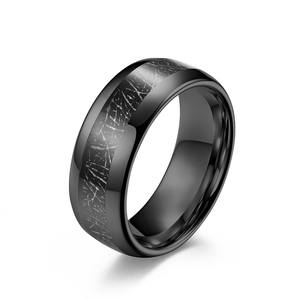 Anillo de Acero de Tungsteno Negro de 4mm 6mm 8mm con Incrustaciones, Joyería Simple Unisex, Anillos de Moda para Regalo - Product Image 5