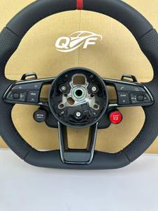 Volant de voiture en fibre de carbone noire et cuir personnalisable pour <span class=keywords><strong>Audi</strong></span> <span class=keywords><strong>Q</strong></span> C8 A1 A3 A4 A5 A6 A7 A8 B6 B7 B8 B9 C6 C7 TT R8 - Product Image 3