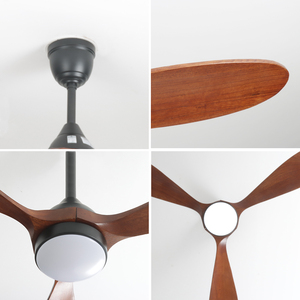 Nordic 52 pollici <span class=keywords><strong>220</strong></span> <span class=keywords><strong>volt</strong></span> luce <span class=keywords><strong>ventilatore</strong></span> soffitto 3 lame in legno dc motore bldc ventilatori a soffitto con luci led telecomando - Product Image 2