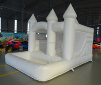 Château gonflable Commercial pour enfants, maison gonflable avec glissière, château gonflable de mariage blanc avec fosse à balles à vendre