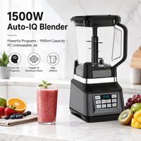 1500W Pengolah Makanan Bayi Elektrik dengan Tombol Tekan, Blender Smoothie, Wadah Stainless Steel 2L, 3 Kecepatan, untuk Rumah Tangga dan Hotel