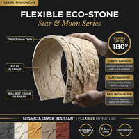Briques réfractaires en céramique naturelle souple Eco-Stone : Série Étoile et Lune, carreaux muraux décoratifs modernes pour l'extérieur