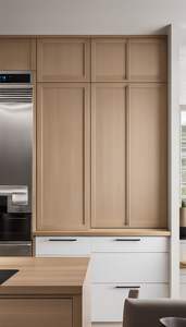 CBMMart Armoire de cuisine en bois massif de chêne blanc Conception 3D Armoire de cuisine professionnelle personnalisée au design moderne Placage de chêne blanc NA - Product Image 4