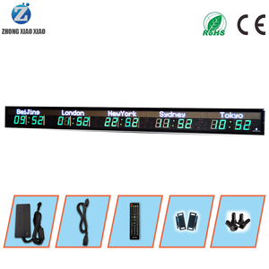 Zhongxiaoxiao Đồng Hồ 5 Múi Giờ Thương Hiệu Đồng Hồ Bấm Giờ Đa Chức Năng Đồng Hồ Treo Tường Kỹ Thuật Số - Product Image 6