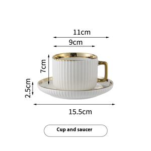 <span class=keywords><strong>Set</strong></span> di Stoviglie in Ceramica a Righe 32 Pezzi, Piatti, Ciotole, Tazze e Piattini con Rilievo Phnom Penh, Design Moderno - Product Image 3