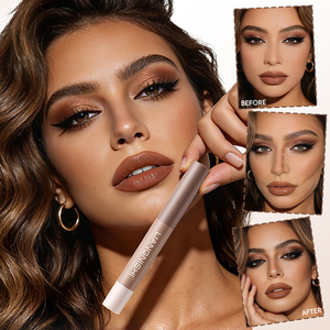 Stick de contouring double embout avec pinceau, maquillage longue tenue, waterproof, stick crème sculptant et bronzant, marque privée - Product Image 2