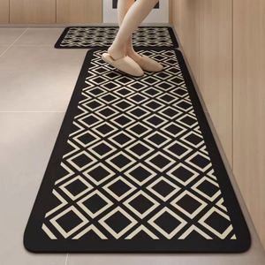 Modern Anti-Fatigue 2-Piece Kitchen Rug Set Handmade Silicone <b>Waterproof</b> Non-Slip <b>Floor</b> <b>Mats</b> with Novelty Pattern Washable - Product Image 2