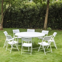 Tables rondes pliantes en plastique robustes Benjia de 72 pouces pour mariages, locations de tables rondes pour fêtes, tables pliantes en plastique pour banquets