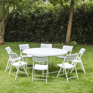 Benjia Nhiệm Vụ Nặng Nề 72 Inch Nhựa Gấp Đám Cưới Bàn Tròn Cho Thuê Đảng Bàn Tròn Nhựa Gấp Bàn Tiệc - Product Image 5