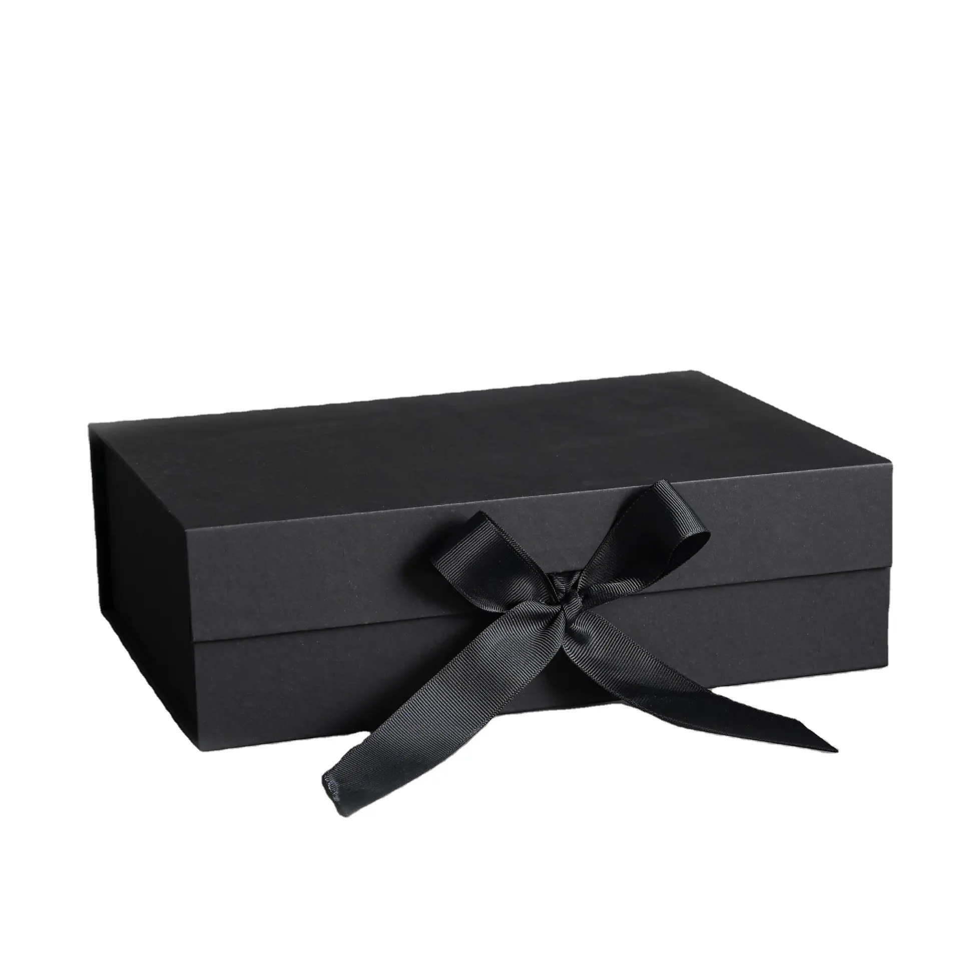 Роскошная картонная жесткая Магнитная упаковочная складная коробка с магнитными крышками лента для подарка