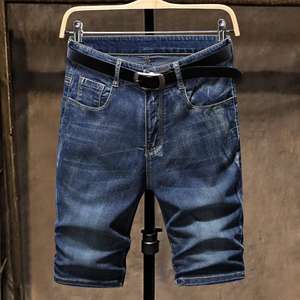 กางเกงยีนส์ขาสั้นผู้ชายแบบมีกระเป๋าลึก กางเกงยีนส์ขาสั้นทรงคลาสสิค ทรงตรง สไตล์ลำลองสำหรับฤดูร้อน ขายส่ง - Product Image 2