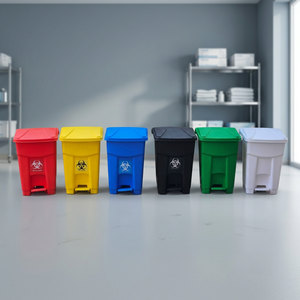 KC Green GR-1023 Induction Type Pressing Foot Pedal Eco-Friendly 30L Rectangular Medical Waste Garbage <b>Bin</b> for Hospitals Clinics - Product Image 4