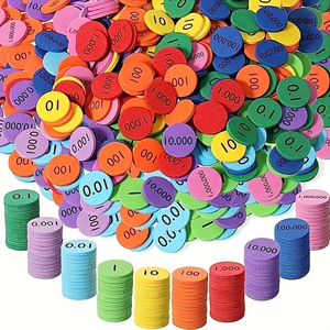 300 Pièces de Matériel Pédagogique Montessori Codé par Couleurs : Compteurs de Valeur Décimale, Disques Numériques en Mousse, Jouet Éducatif pour Enfants - Product Image 1