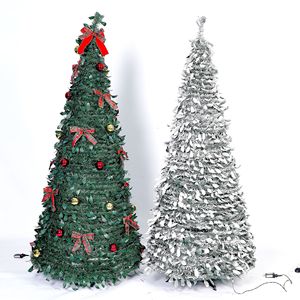 Trong Kho 150Cm-210Cm Sang Trọng Gấp Có Thể Thu Vào Màu Xanh Lá Cây Đổ Xô Cây Giáng Sinh Với Đèn Ấm Chất Lượng Cao Giáng Sinh Trang Trí - Product Image 3