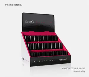 Custom PDQ Cardboard Tabletop Countertop Cosmetic Makeup Lash Display Box Cardboard Paper Counter Table Lipstick Display Box