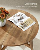 Table basse MAEZO Collection 31,5 pouces style farmhouse avec pieds coniques, transitions courbes, hauteur réglable, personnalisable
