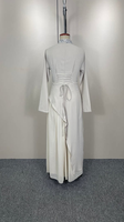 Robe de luxe semi-extravagante ornée de paillettes et de diamants, avec lacets, style islamique, longue robe, jalabiya, kaftan, abaya pour l'Aïd