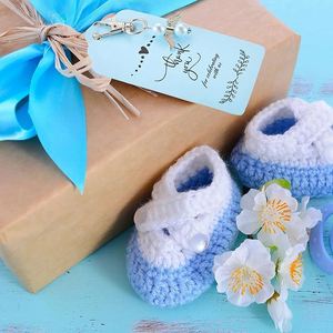 Memorial Favor Angel Keychain Sets Bulk Pearl Angel Charm Organza Bag Thank You Tag Funeral Celebration Life Guest Return Gift - Product Image 5
