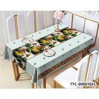Nappe Moderne Lavable en Plastique Motif Citrouille, Anti-Taches, Réutilisable, Semi-Circulaire pour Restaurant, Hôtel, Mariage, Fête