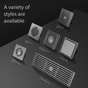 Siphon de sol de <span class=keywords><strong>douche</strong></span> gris anthracite en laiton massif, anti-odeur, à débit élevé, avec couvercle amovible pour la rénovation de maisons modernes - Product Image 2