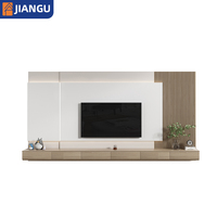 Meuble TV console moderne de style luxueux en bois MDF, designs personnalisés, stratifié, pour salon