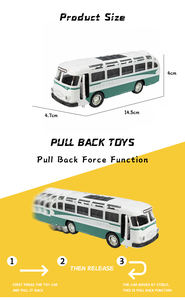 Автомобильные литые под давлением в масштабе 1:36, винтажная модель автобуса, литые под давлением, открытые двери, звук и свет, подсветка, литой под давлением, игрушечный автомобиль, подарок на день рождения, подарок компании - Product Image 3