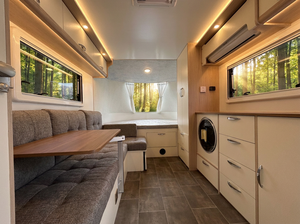 XISHUNLONG 690 Solar Pro, caravane de voyage moderne à double essieu en aluminium pour 4 personnes, hors réseau, <span class=keywords><strong>camping</strong></span>-<span class=keywords><strong>car</strong></span>, 200 1000W, <span class=keywords><strong>camping</strong></span>-<span class=keywords><strong>car</strong></span> - Product Image 2