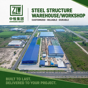 Ateliers industriels modulaires préfabriqués en acier conçus par BIM Zhongwei pour la fabrication intelligente, durables plus de 5 ans - Product Image 1