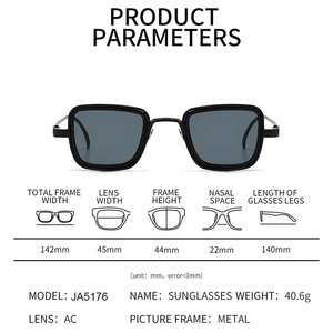 2023 <strong>New</strong> Arrival Fashion <strong>Style</strong> Retro Square Classical Metal Frame Men's Sunglasses Sun <strong>Glasses</strong> Men - Product Image 6