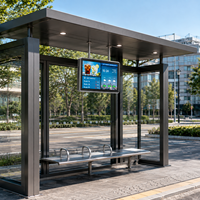 Pantalla LCD de Información para Paradas de Autobús, de Diseño Moderno, Montada en el Techo, para Transporte Público al Aire Libre