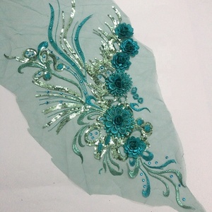 Đa Màu Sắc Thêu 3D Hoa Sequins Và Đá Ren Đính Handcut Vải Lt2581a - Product Image 1