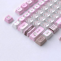 En stock, vente en gros : Lot complet de 125 touches de clavier universelles Miaos Oden Cat Head, en anglais, petites, par sublimation thermique, pour clavier (Gorras)