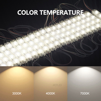 Module LED 7000K en gros de Chine avec lentille 2835, module LED étanche à injection de rétroéclairage 4 SMD 1,44W 12V pour enseignes lumineuses extérieures