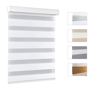 Tenda <span class=keywords><strong>a</strong></span> rullo <span class=keywords><strong>persiana</strong></span> zebra automatica <span class=keywords><strong>a</strong></span> doppio strato, senza fili, con telecomando elettrico, per protezione solare e oscurante. - Product Image 6