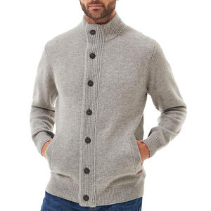 批发定制男士羊毛混纺针织开衫立领纽扣前休闲智能外观日常休闲休闲商务服装 - Product Image 4