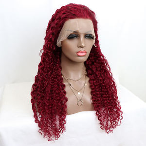 Perruque lace lace wig naturelle ondulée, <span class=keywords><strong>cheveux</strong></span> 100% humains, 13x4, lace front transparent, vison vierge, 40 pouces, bordeaux 99j, de chine - Product Image 6