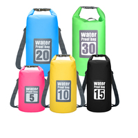Sac étanche personnalisé avec logo, en bâche imperméable, de 2L à 30L, avec séparation humide/sèche, pliable, portable, pour kayak, vélo, natation