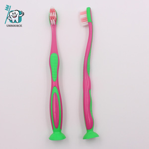 Brosse à dents pour enfants, poils souples, poignée ergonomique, couleur rose vert MC306 - Product Image 1