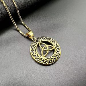 <b>Celtic</b> Knot Pendant <b>Necklace</b> Stainless Steel Geometric Design Unisex Jewelry HX009 - Product Image 2