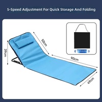 Tapis de plage pliable et léger pour pique-nique, réglable, portable, double usage (assis ou couché), résistant à l'humidité et au sable, 600D